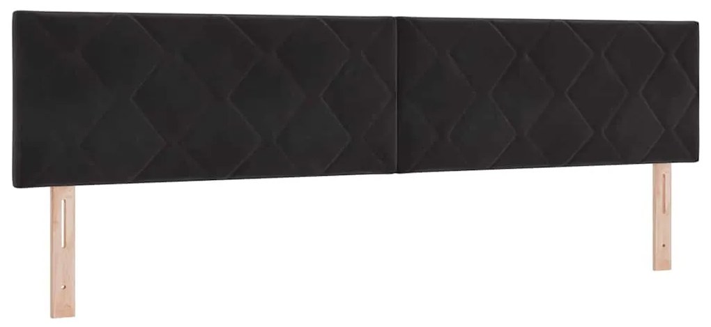 Cama Box Spring com Colchão Preta 200x200 cm Veludo