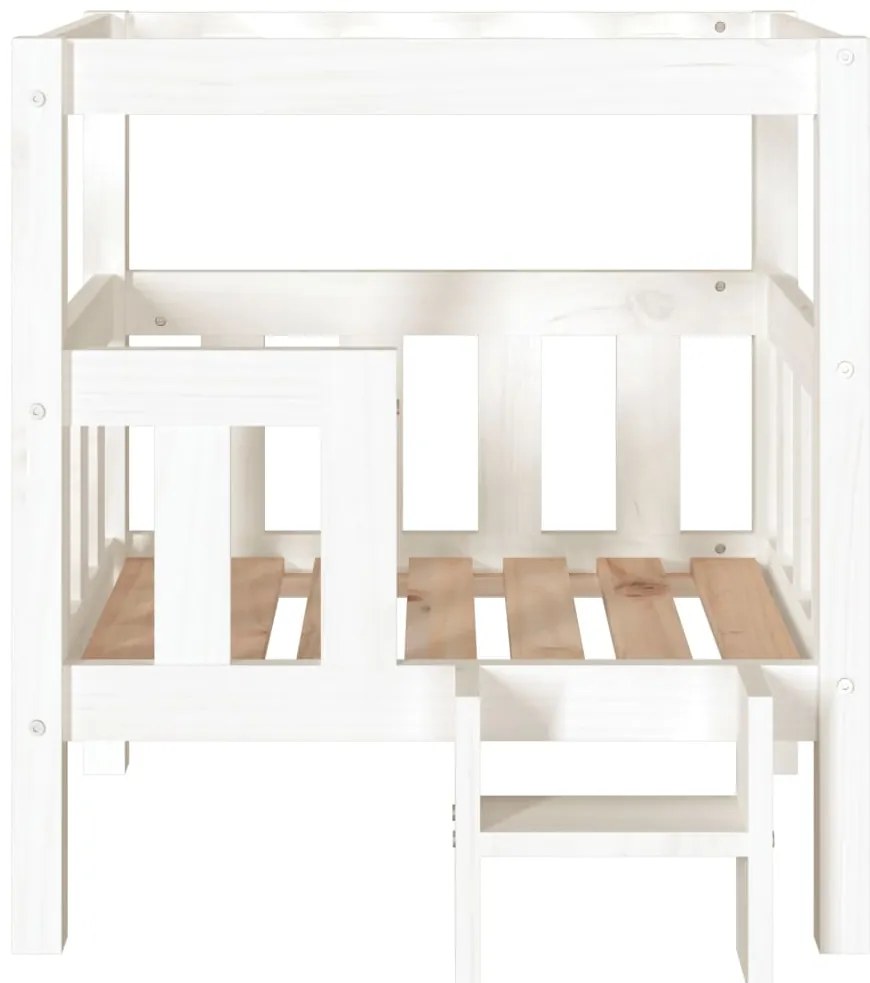 Cama para cães 65,5x43x70 cm madeira de pinho maciça branco