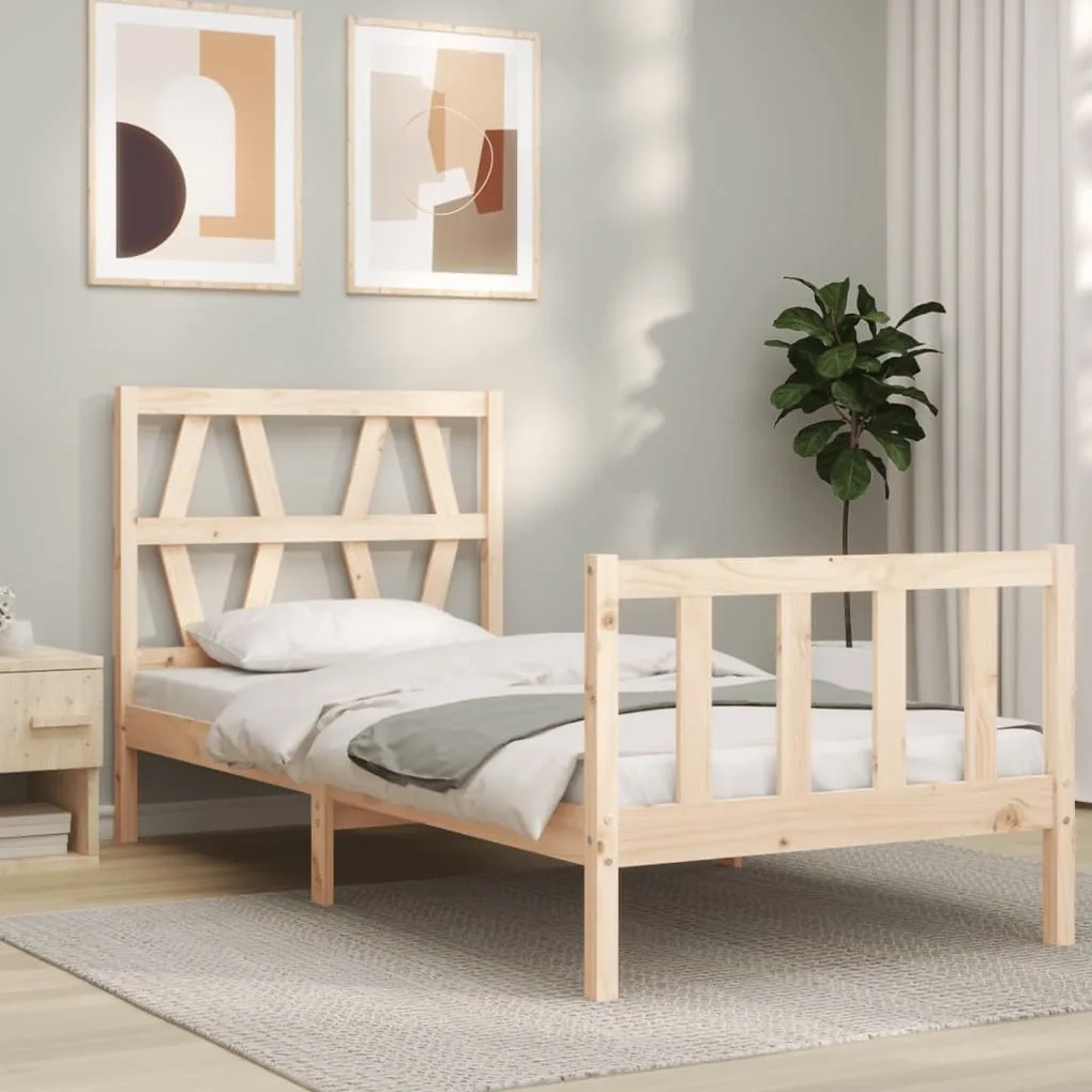 Cama sem colchão 90x200 cm madeira de pinho maciça