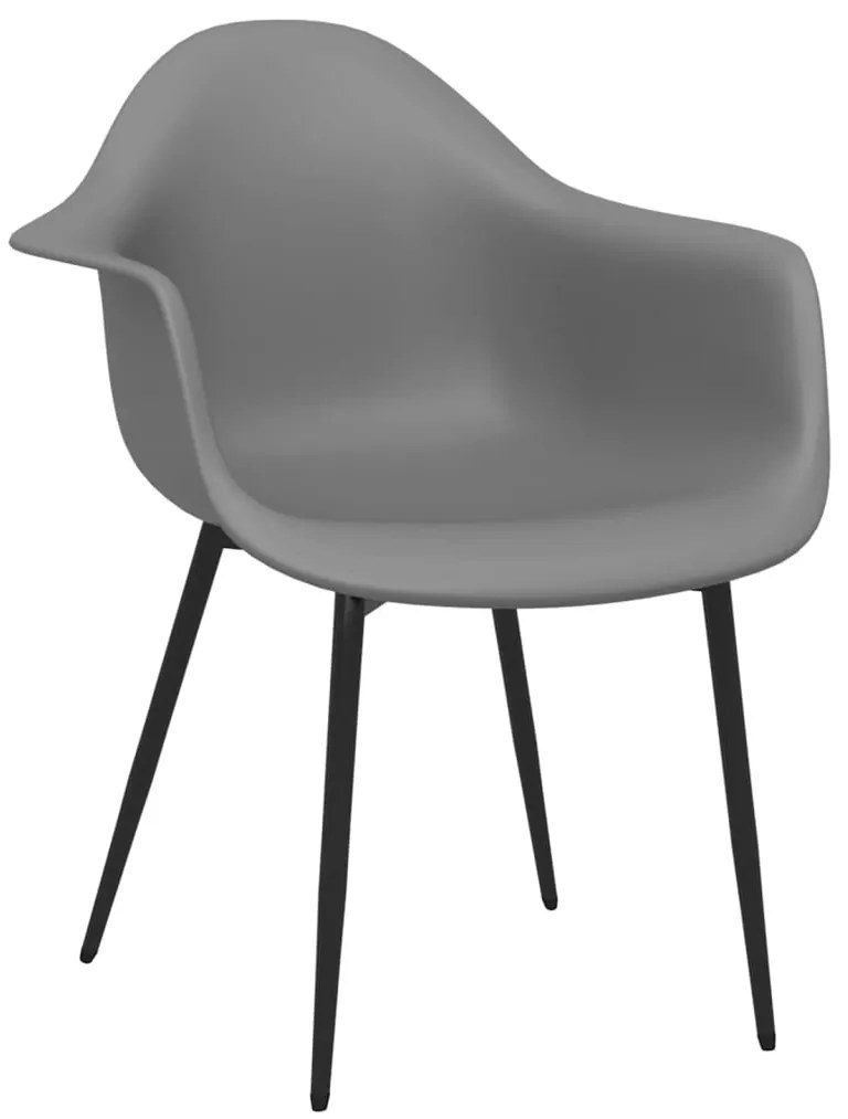 Cadeiras de jantar 6 pcs PP cinzento
