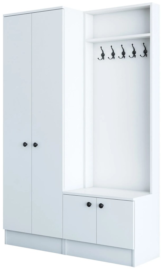 Hall Stand M11 – Branco – 119,6 cm x 182,8 cm x 37,3 cm