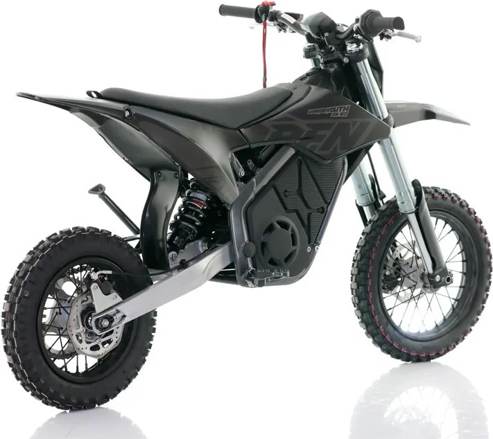 Mini moto elétrica para crianças velocidade até 45 km/h aprox. Warrior Kids SX-E2 1000W 12/10" Preta