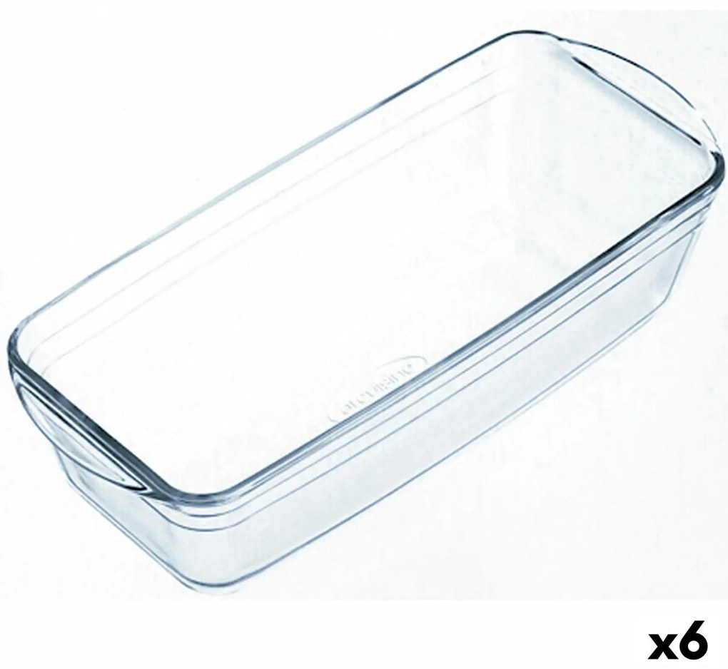 Molde para o Forno Ô Cuisine Retangular 29 x 12 x 8 cm Transparente (6 Unidades)