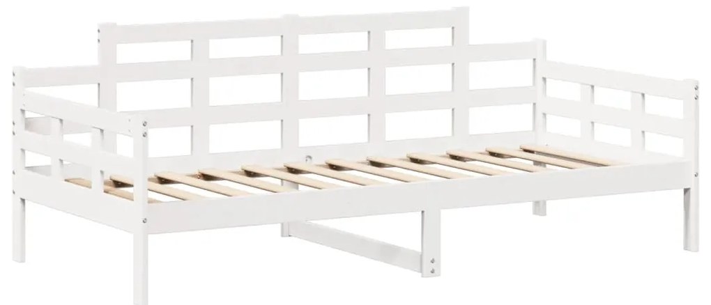 Conj. sofá-cama e banco c/ telhado 90x190cm pinho maciço branco
