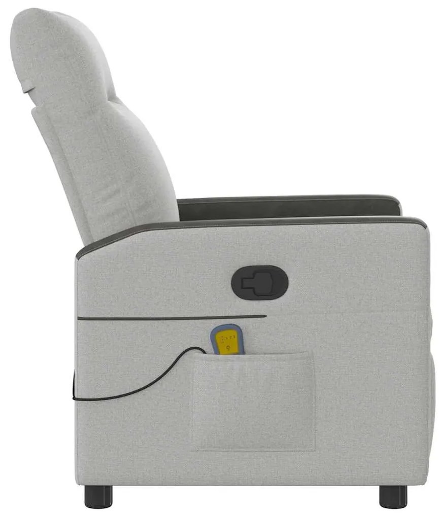 Cadeira de massagem reclinável tecido cinzento