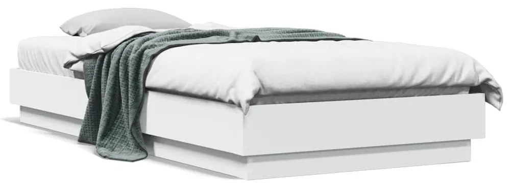 vidaXL Estrutura de cama com luzes LED 90x200 cm branco