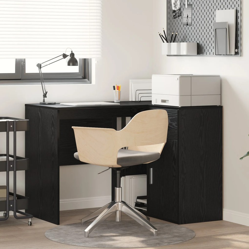 Mesa de Canto Carvalho Preto 102x88x75 cm Madeira Ingenheirada