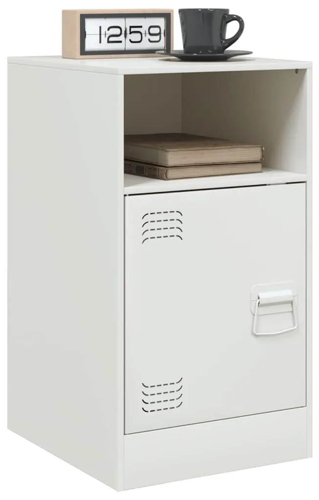 Mesa de cabeceira 34,5x39x62 cm aço branco