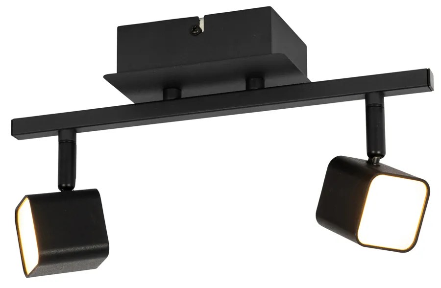 Candeeiro de teto moderno preto com LED 2 luzes - Nola Moderno