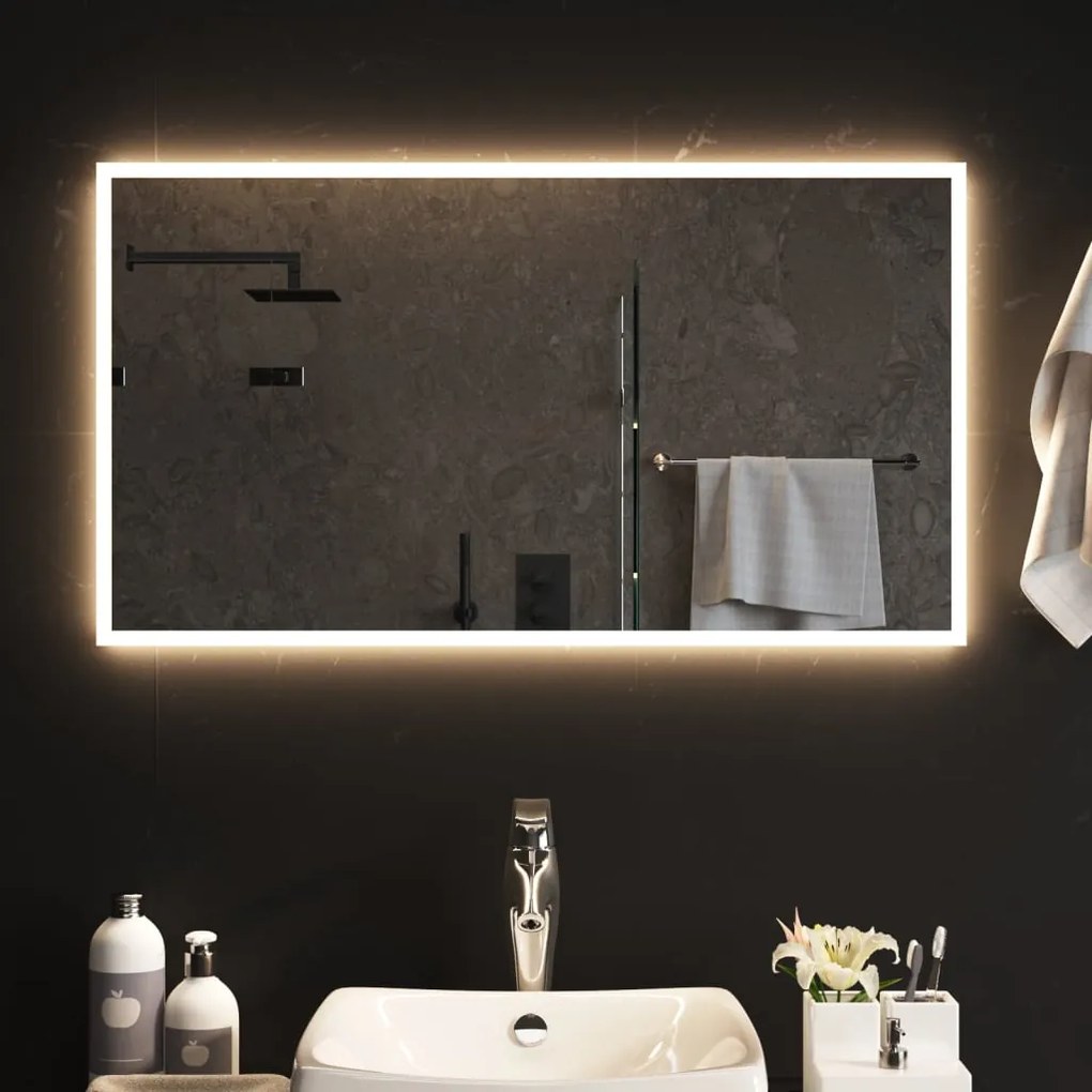vidaXL Espelho de casa de banho com luzes LED 50x90 cm