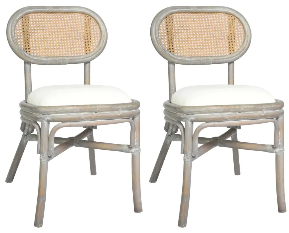 vidaXL Cadeiras de jantar 2 pcs linho cinzento