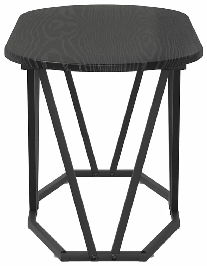 Mesa de Café vidaXL Preta em Carvalho 80x40x40,5 cm em Madeira Revesti