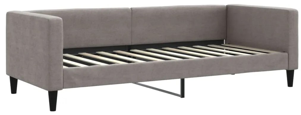 Sofá-cama com gavetão 80x200 cm tecido cinzento-acastanhado