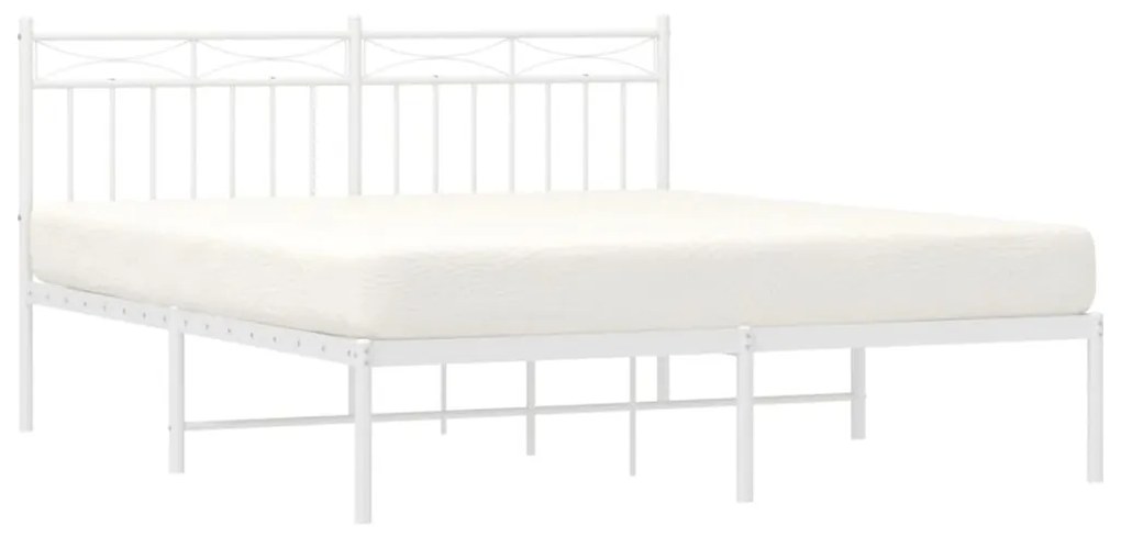 Estrutura de cama com cabeceira 160x200 cm metal branco