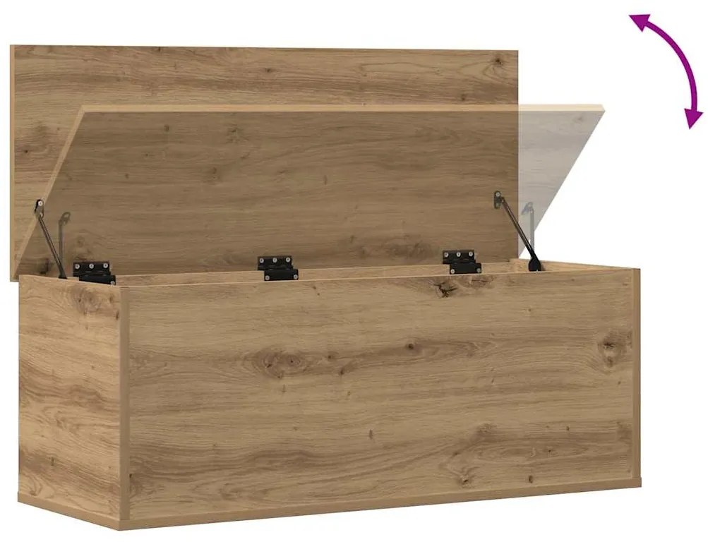 Caixa de Armazenamento vidaXL Carvalho Artisan 90x35x35 cm Madeira de