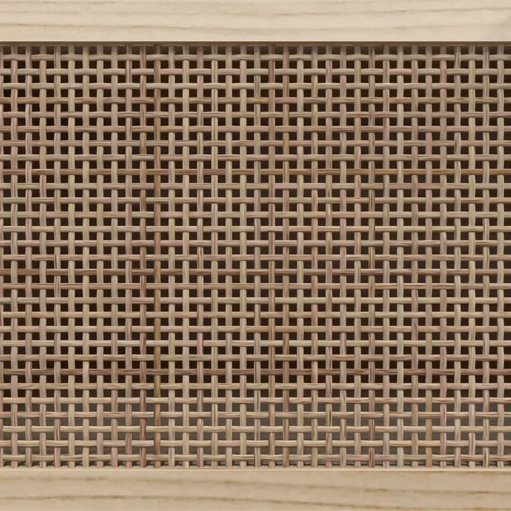 Aparador 60x30x70 cm pinho maciço/vime natural preto