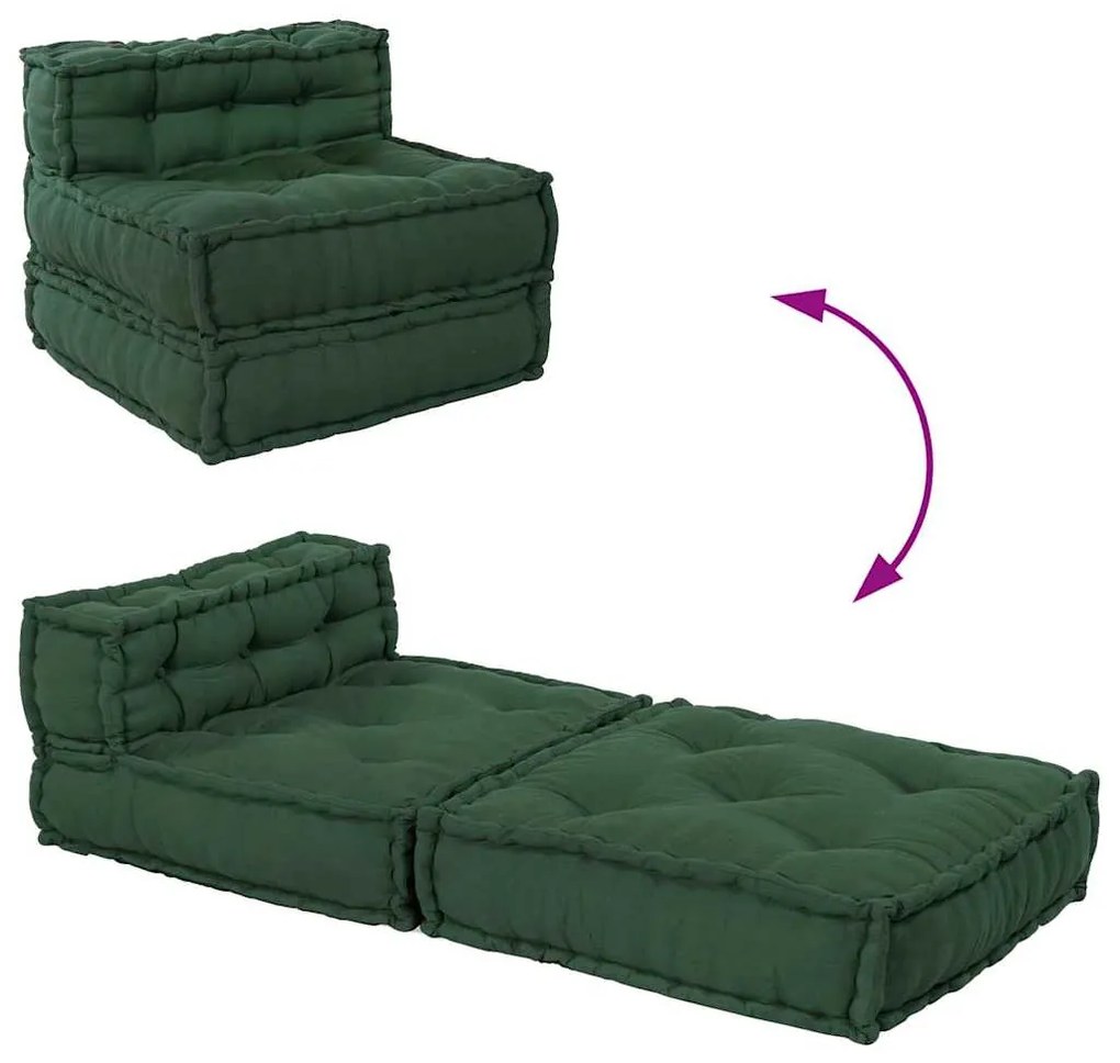 Pufe modular 70x70x54 cm tecido verde