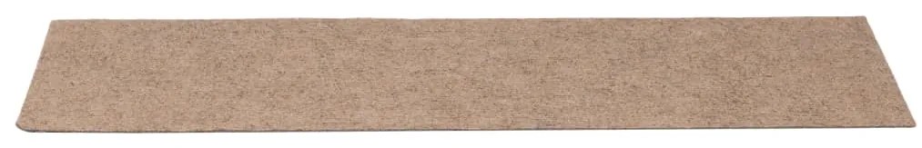 Tapetes escada adesivos retangular 15pcs 76x20cm castanho-claro