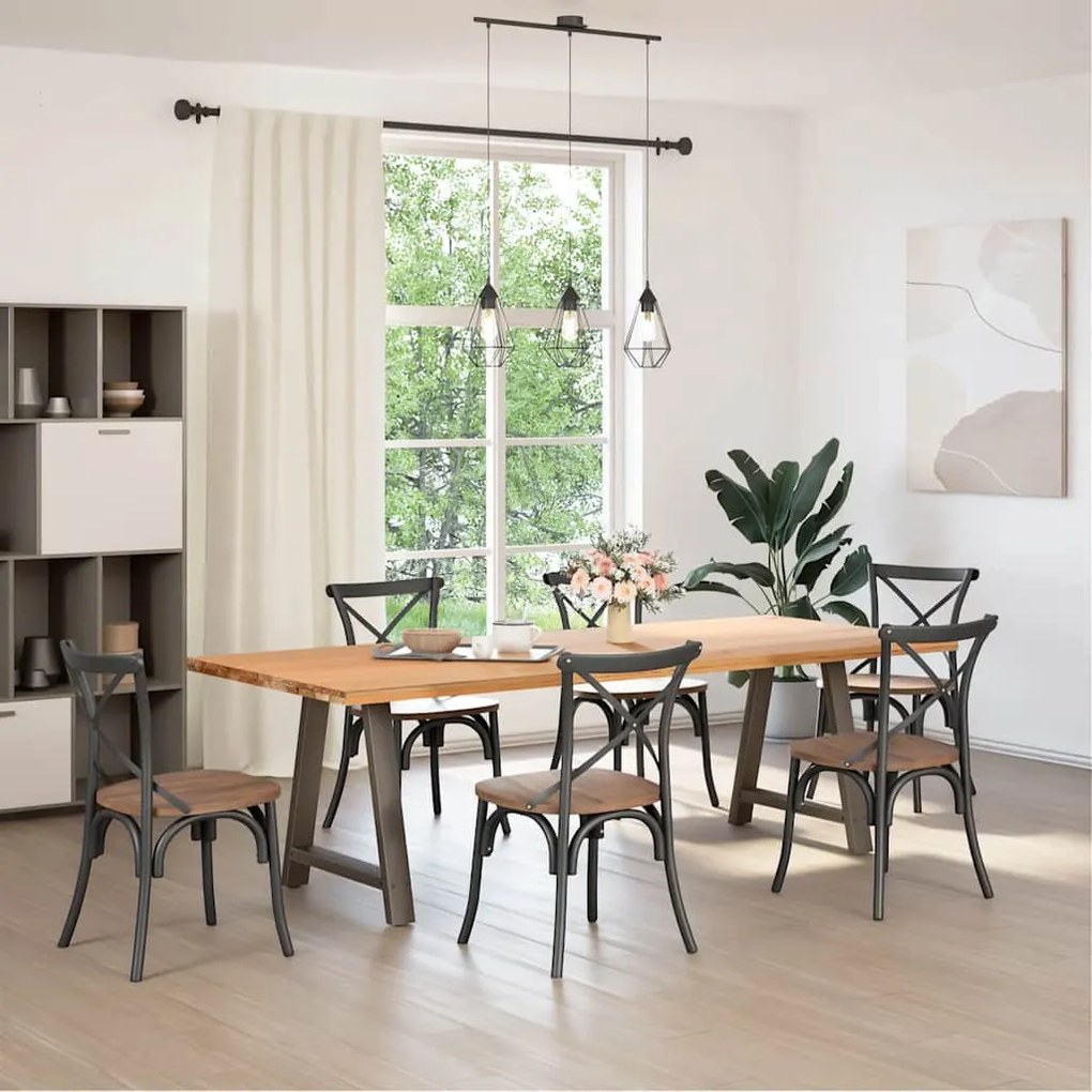Pés de mesa de jantar em formato A, 2 peças, 80x (72-73) cm, aço