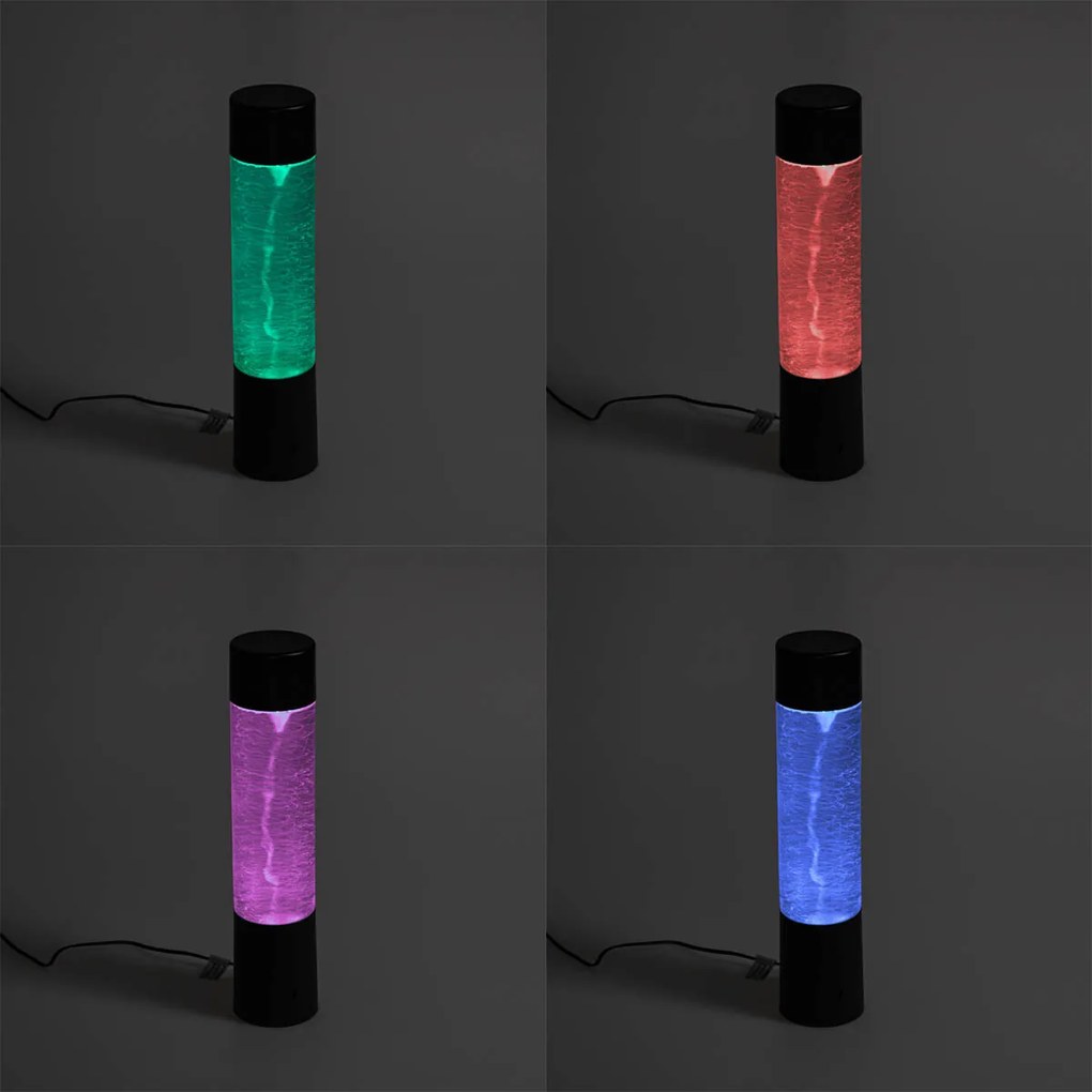 Candeeiro de Mesa Neon Preto com LED RGB - Hurricane Design