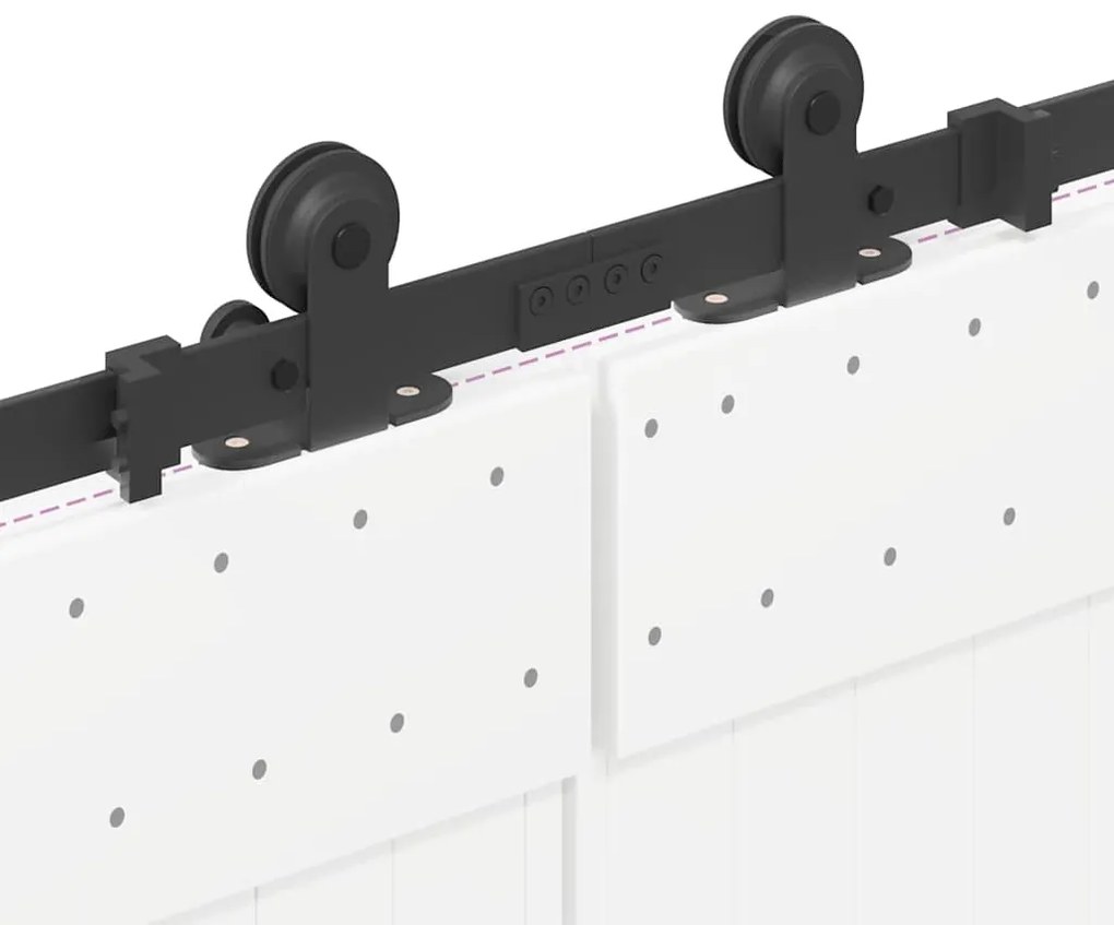 Kit de ferragens para porta deslizante 305 cm aço preto
