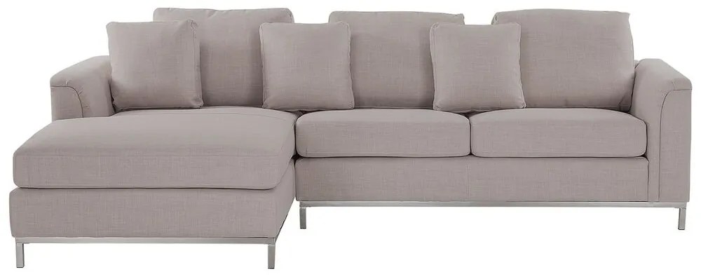 Sofá de canto em tecido creme à direita OSLO Beliani