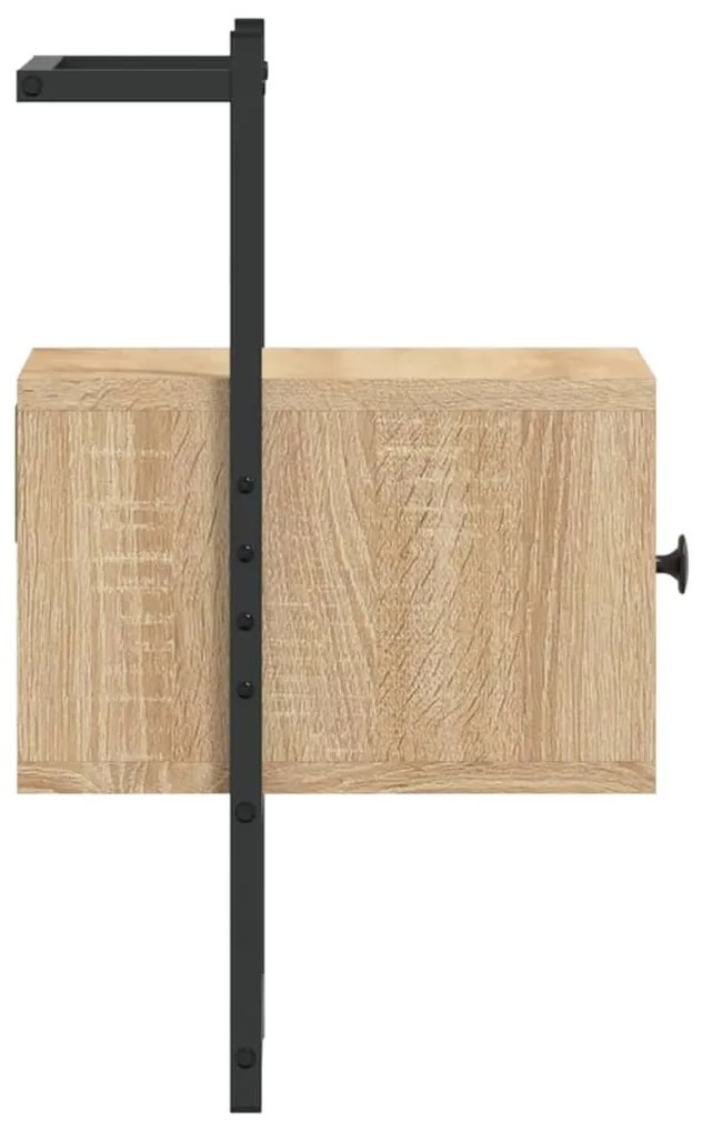 Mesa cabeceira parede 35x30x51cm deriv. madeira carvalho sonoma
