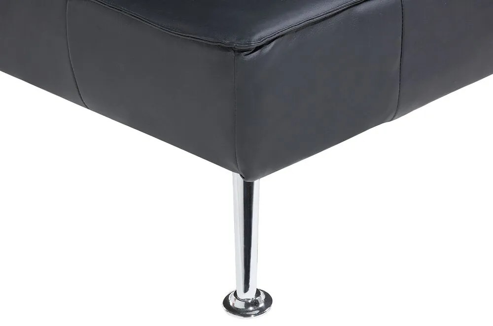 Sofá-cama de 3 lugares em pele sintética patchwork preto castanho e branco OLSKER Beliani