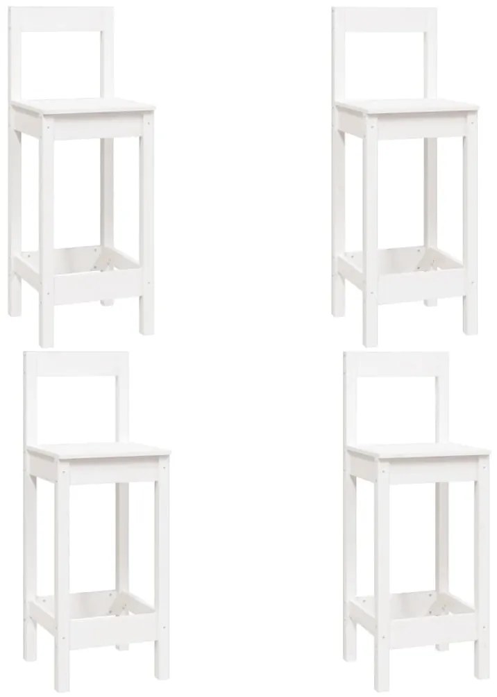 5 pcs conjunto de bar pinho maciço branco