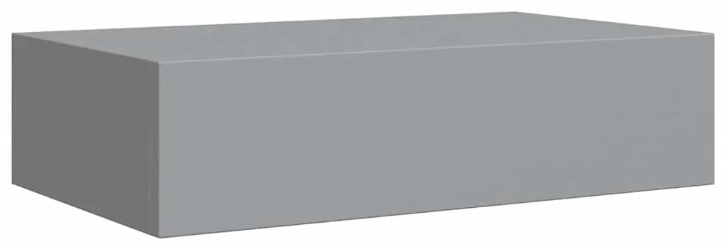Prateleira de parede com gaveta MDF 40x23,5x10 cm cinzento