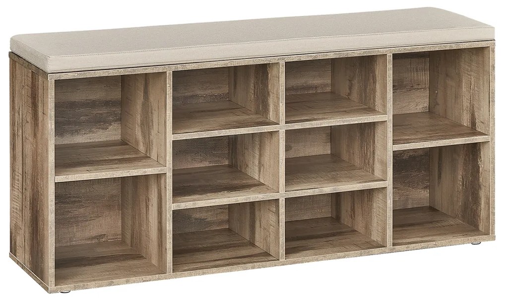 Sapateira com assento 30 x 104 x 48 cm castanho camel