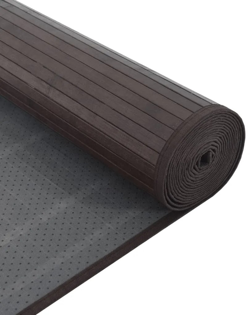 Tapete retangular 60x400 cm bambu castanho-escuro