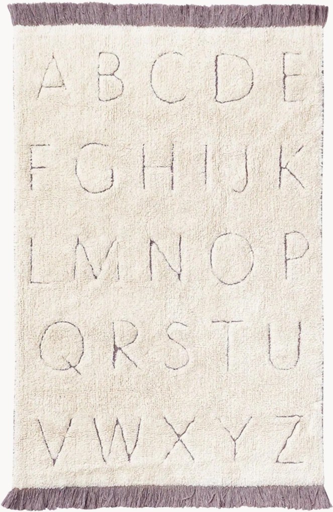 Tapete para crianças lavável artesanal com design de letras Abc
