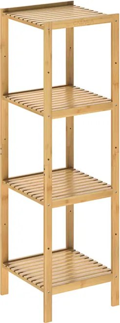 Estante de banheiro em bambu 110 x 33 x 33 cm Castanho