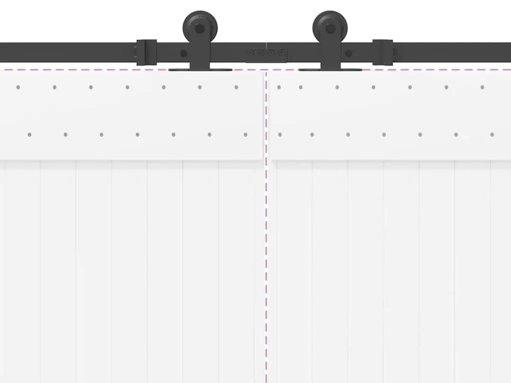 Kit de ferragens para porta deslizante 427 cm aço preto
