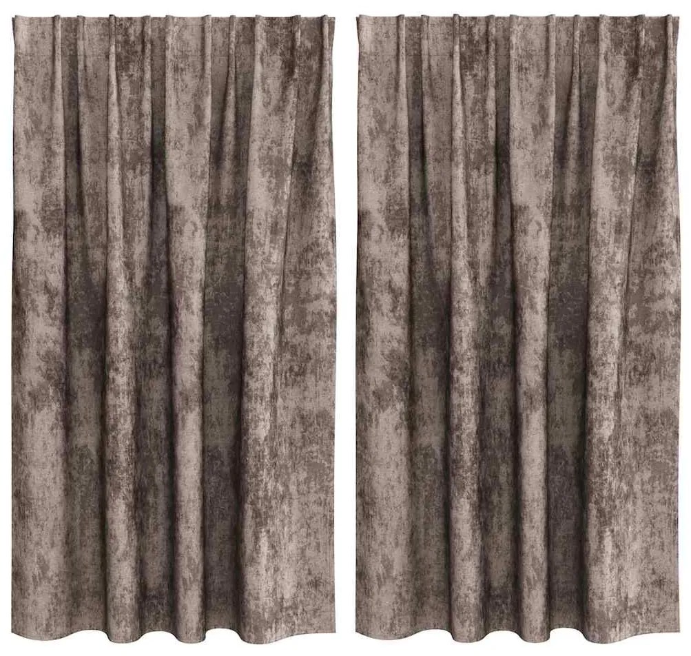 Cortinas de Veludo 2 peças com Ilhós Cappuccino 140x140 cm