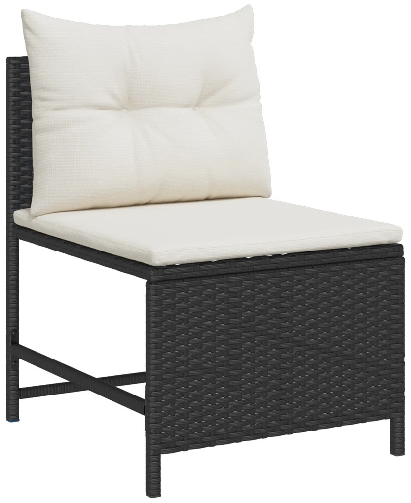 Conjunto de Sofás Externos Preto Rattan Sintético Médio