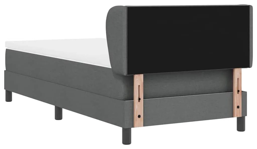Cama Box Spring com Colchão vidaXL Cinza Escuro 100x200 cm Tecido