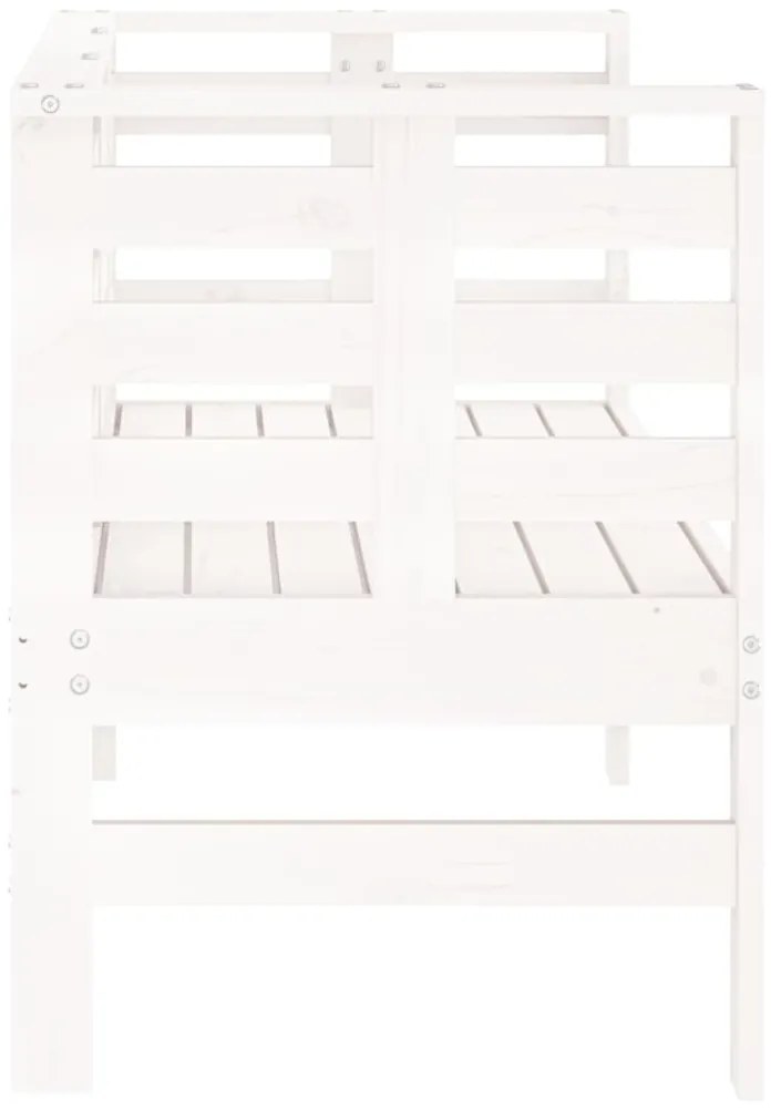 Banco de jardim 111,5x53x71 cm madeira de pinho maciça branco