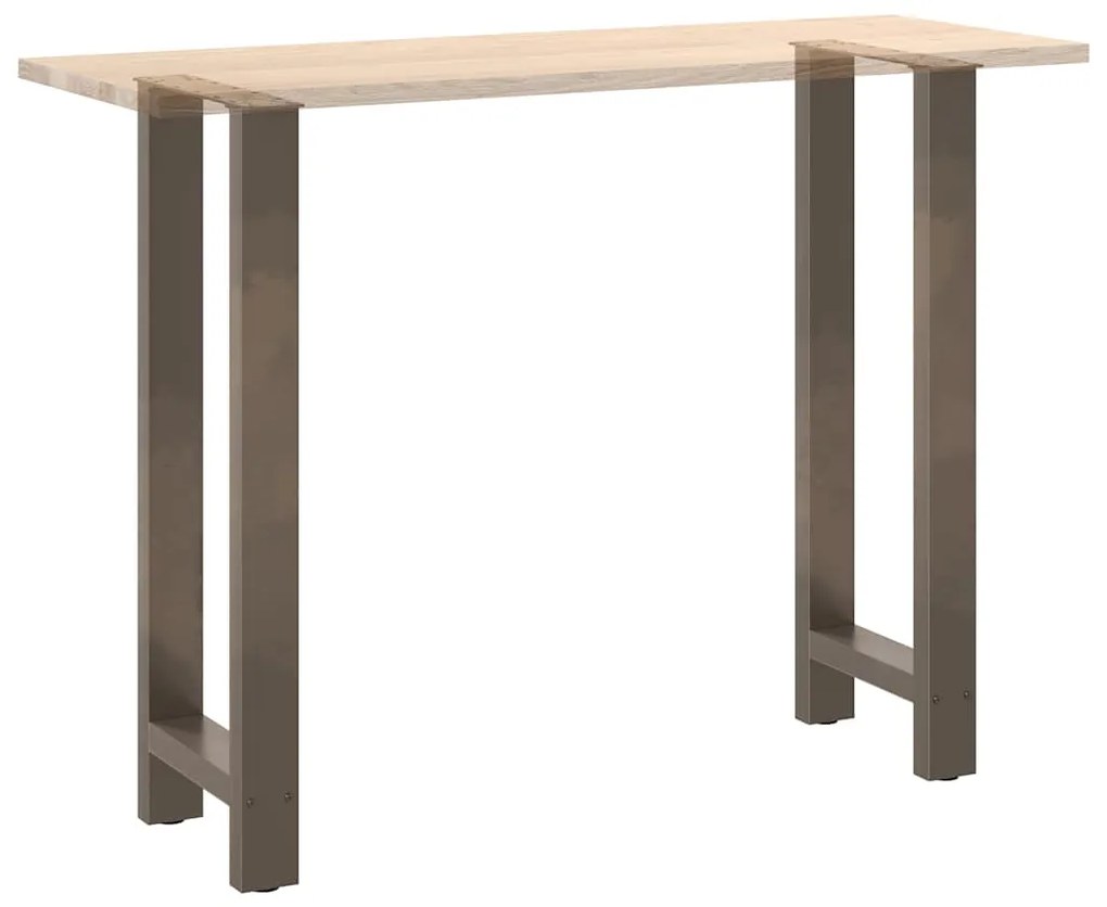 Pés de mesa de bar em aço natural, 2 peças, 50x (100-101) cm, aço