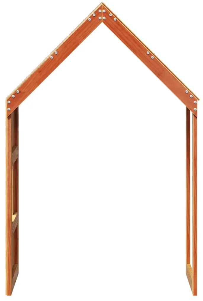 Telhado cama infantil 55x84x132 cm pinho maciço castanho-mel