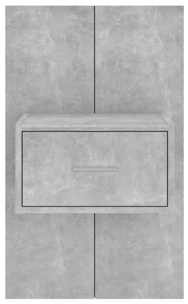 Mesas de cabeceira montagem na parede 2 pcs cinzento cimento