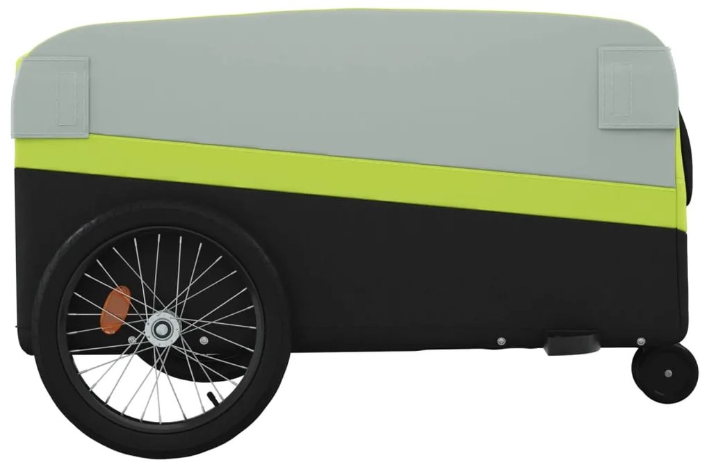 Reboque para bicicleta 45 kg ferro preto e verde