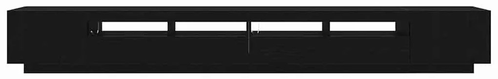 Estante de TV vidaXL com luzes LED Carvalho Preto 300x35x40 cm em made