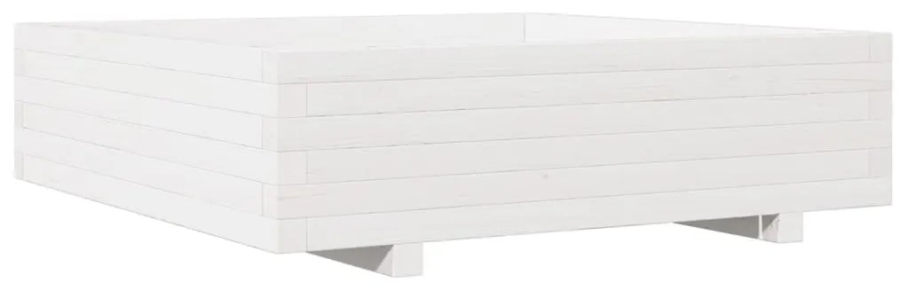 Vaso/floreira de jardim 90x90x26,5 cm pinho maciço branco