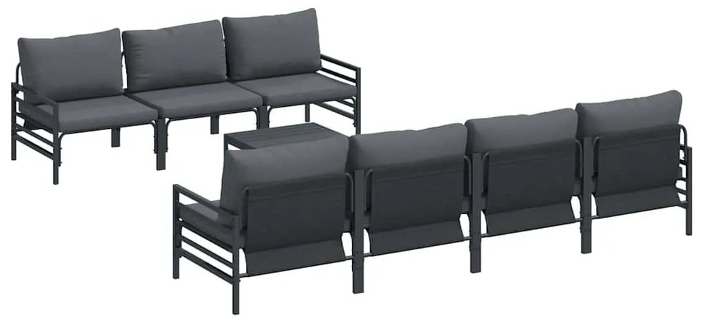 Conjunto de Sofá de Jardim 8 pcs Antracite 70 x 70.5 x 31.5 cm