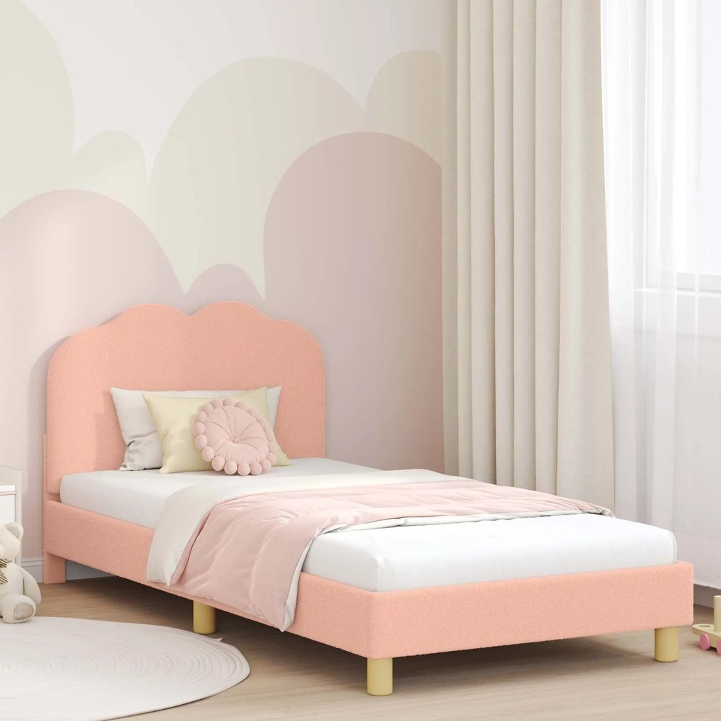 vidaXL Estrutura de Cama Infantil com Cabeceira Rosa 80 x 200 cm