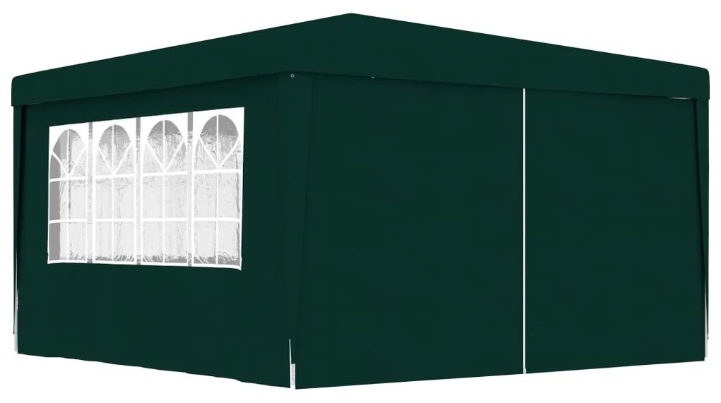 48536 vidaXL Tenda festas profissional c/ paredes laterais 4x4m 90g/m² verde