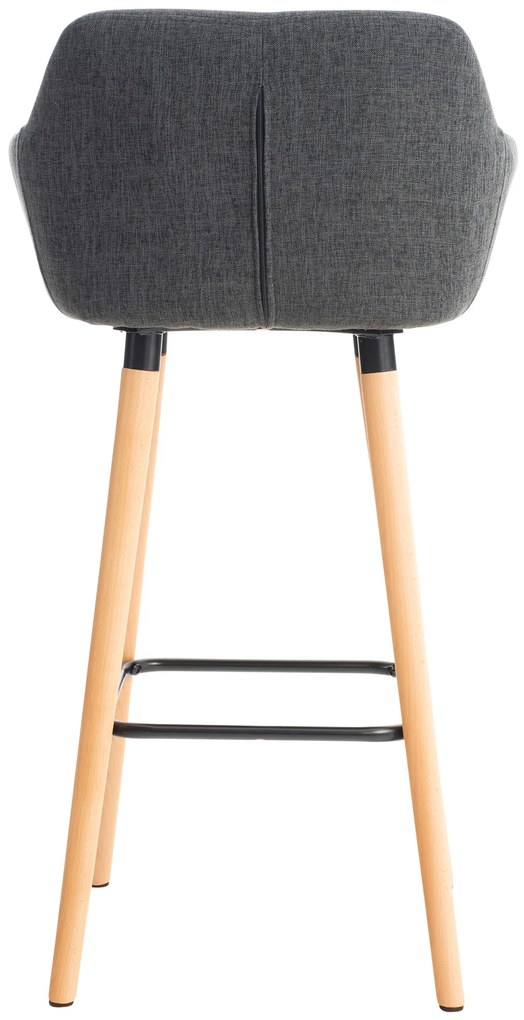 Banco de bar Grant em tecido e com estrutura de Cor Natural 55 x 99 x 46 cm Cinzento escuro