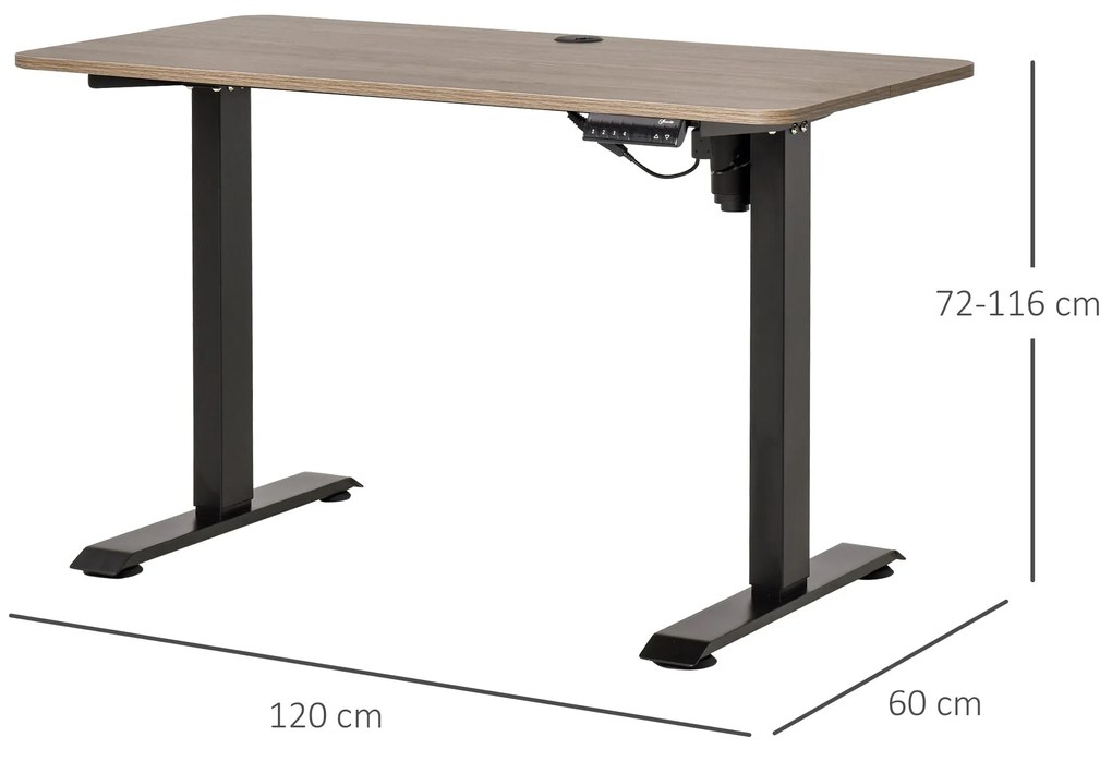 Vinsetto Secretária elétrica de pé Mesa ajustável em altura para escri